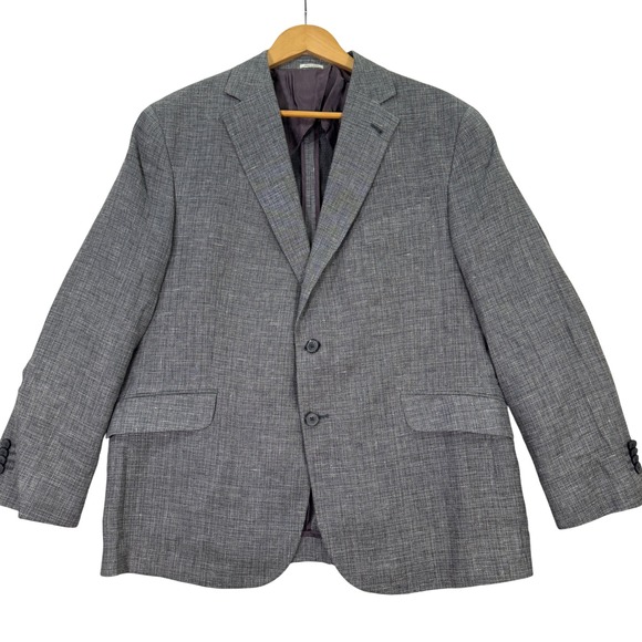NEW Joseph Abboud Heritage Mens Blazer 44S Grey Wool Linen Blend Suit Jacket